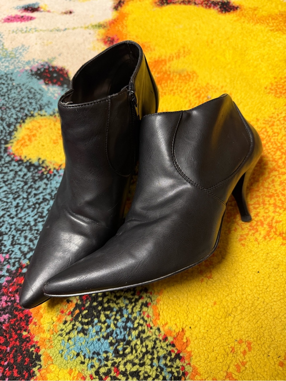 NINE WEST Black Pointed-Toe Ankle Boots - Women's Dress Booties